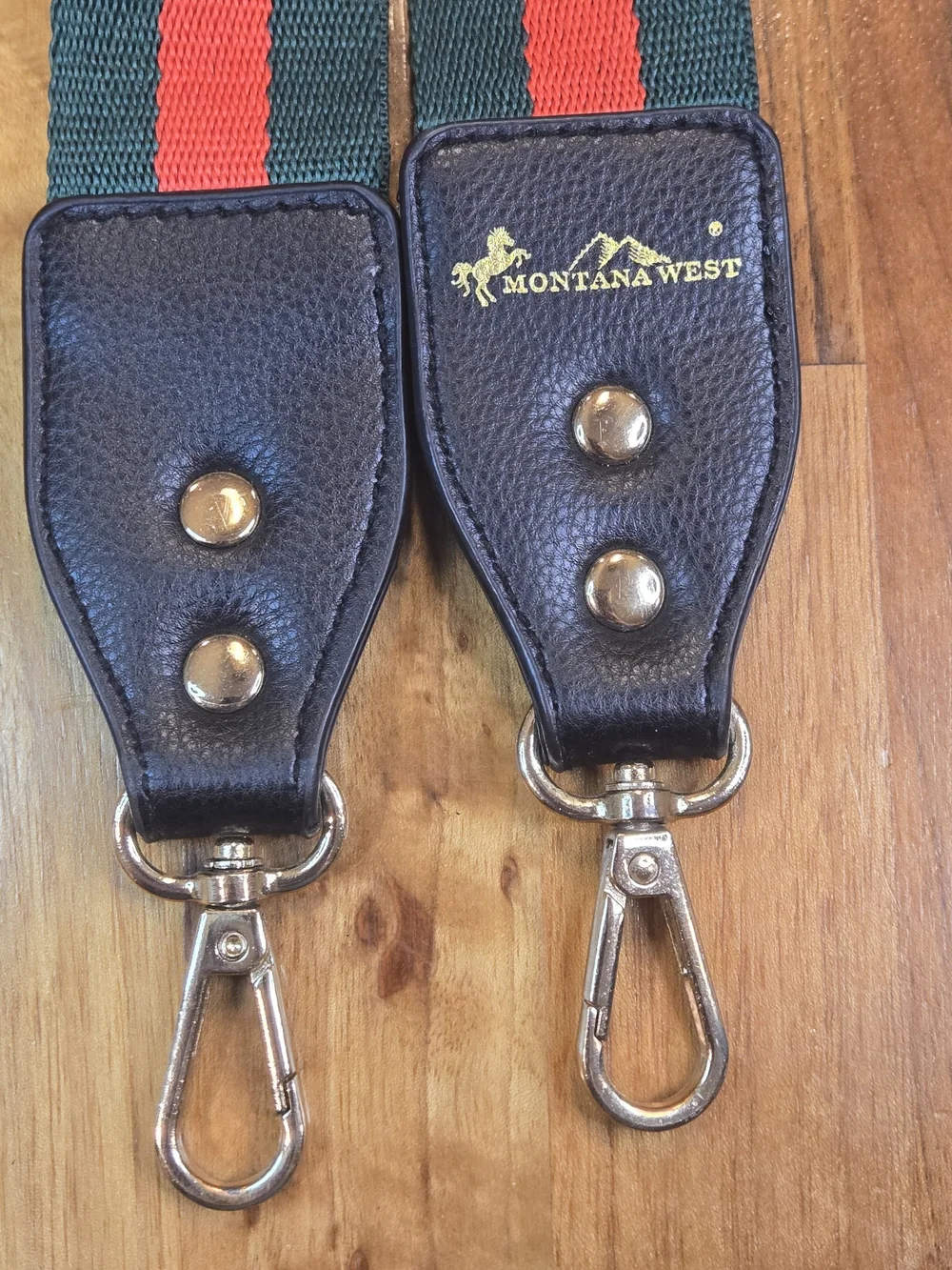 Montana West Green & Red Webbed Utility Bag Strap